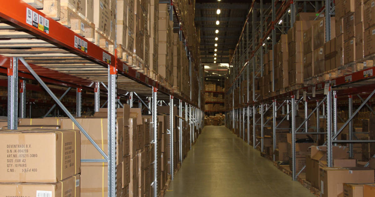 Inside Deventrade warehouse